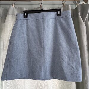 J. Crew light blue and Cream Herringbone Pencil Skirt
